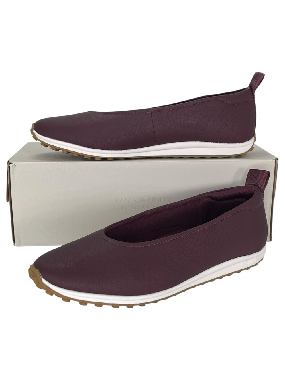 Naturalizer Carla Wine Leather Womens Loafers Size 7.5M